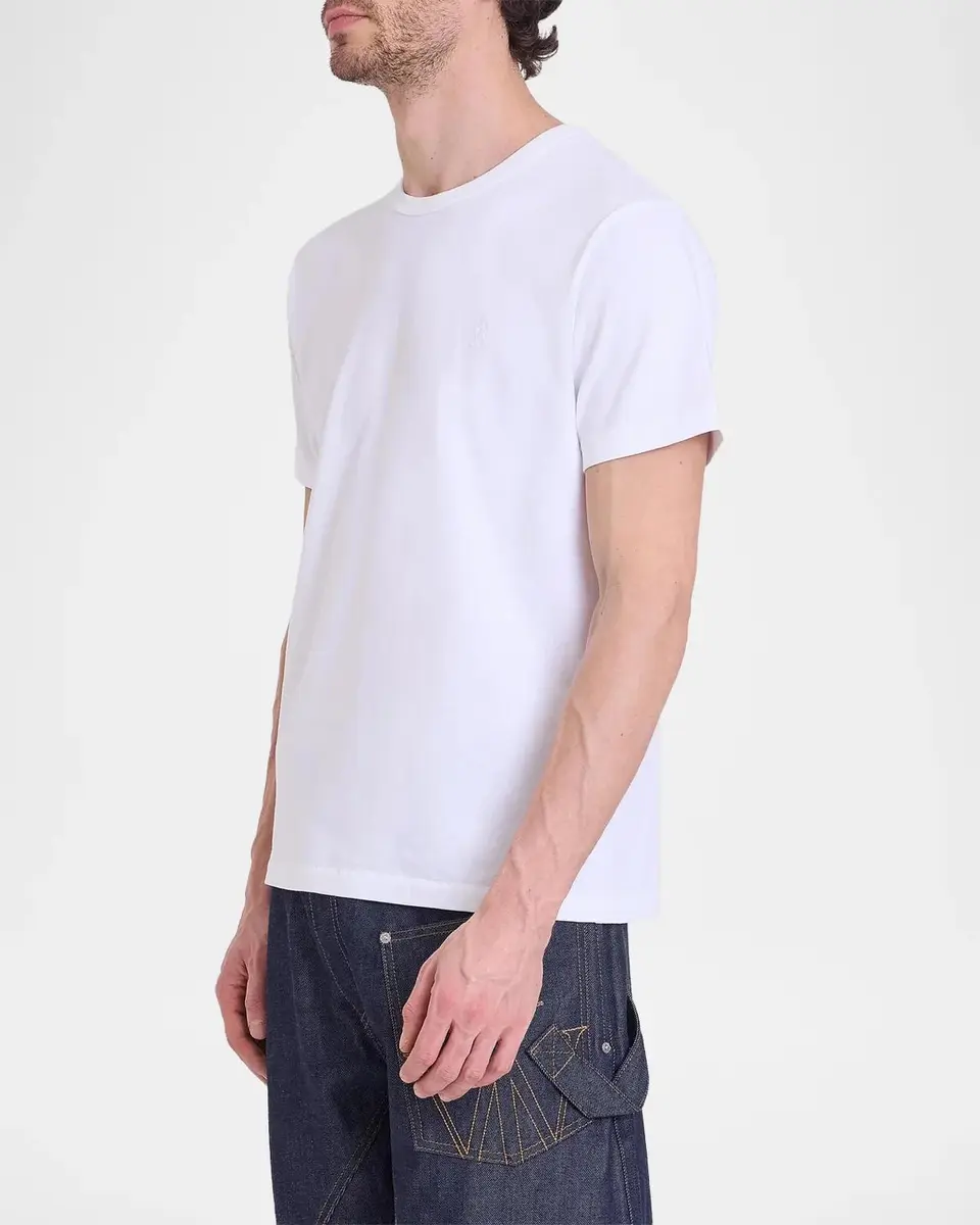 JW Anderson Men's Embroidered-Anchor Cotton Crewneck T-Shirt | Thumbnail 4 JW Anderson Men's Embroidered-Anchor Cotton Crewneck T-Shirt | Thumbnail 4
