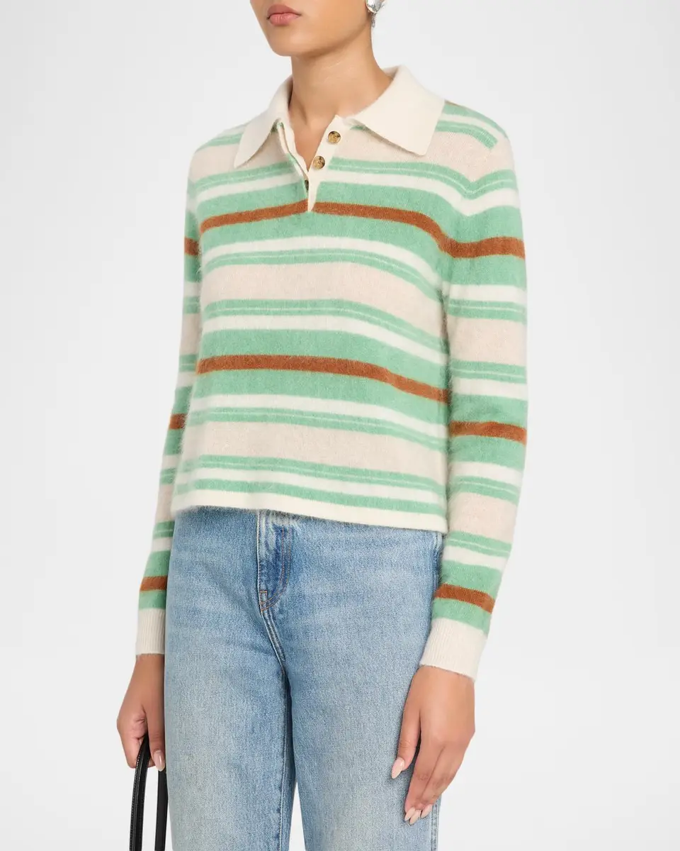 Guest In Residence Grizzly Cashmere Crop Rugby Sweater | Thumbnail 4 Guest In Residence Grizzly Cashmere Crop Rugby Sweater | Thumbnail 4