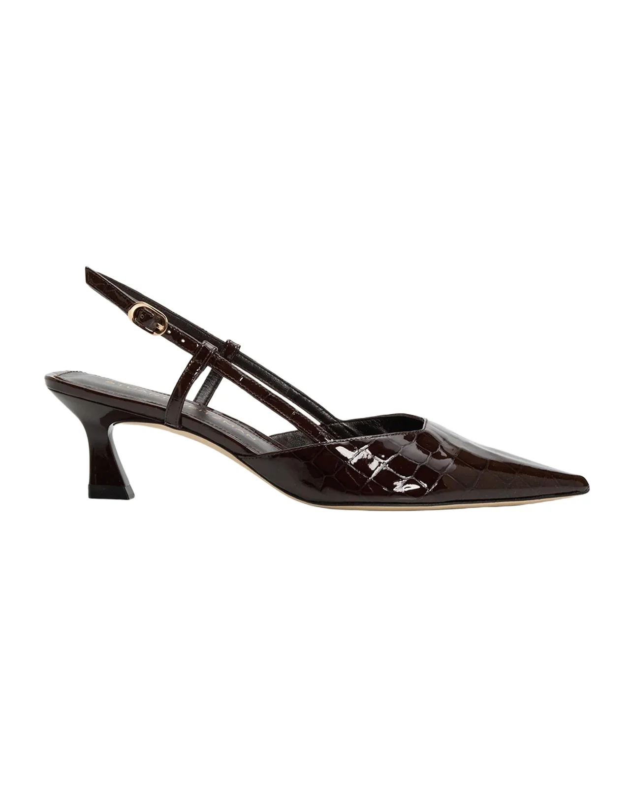 Stuart Weitzman 50mm Vinnie Patent Leather Slingback Pumps