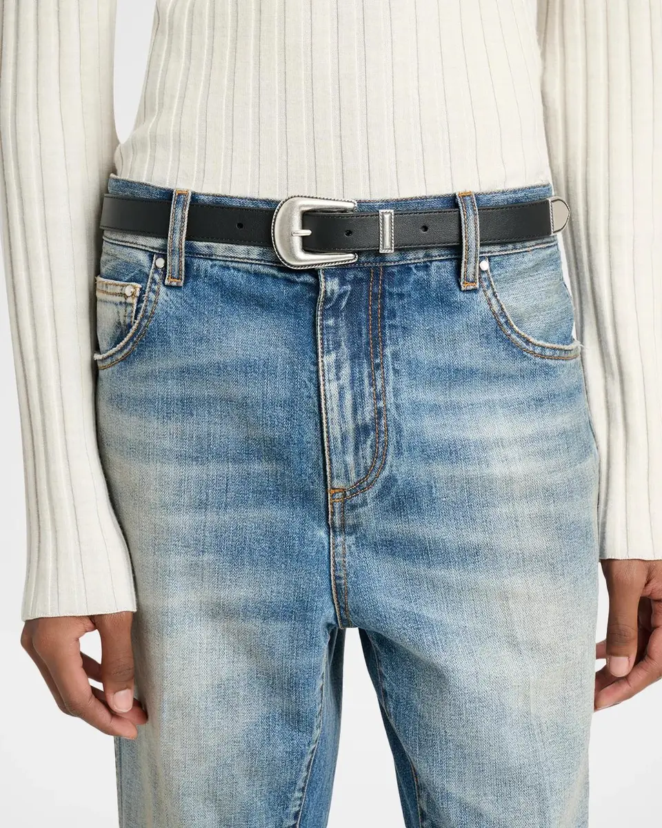 AMIRI Men's Western Belt in Smooth Leather | Thumbnail 2