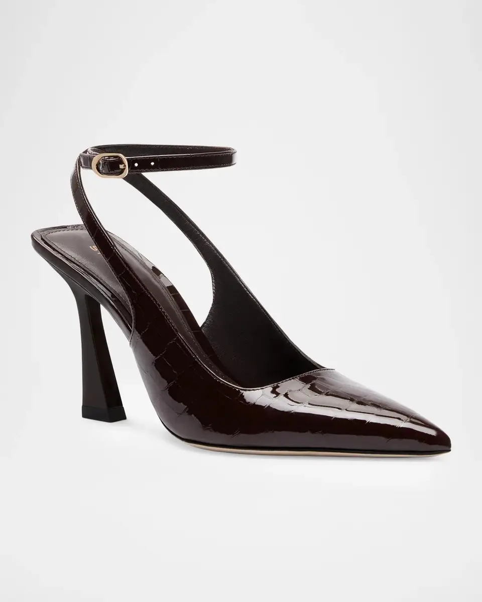 Stuart Weitzman 85mm Vinnie Patent Leather Ankle-Strap Pumps | Thumbnail 2 Stuart Weitzman 85mm Vinnie Patent Leather Ankle-Strap Pumps | Thumbnail 2