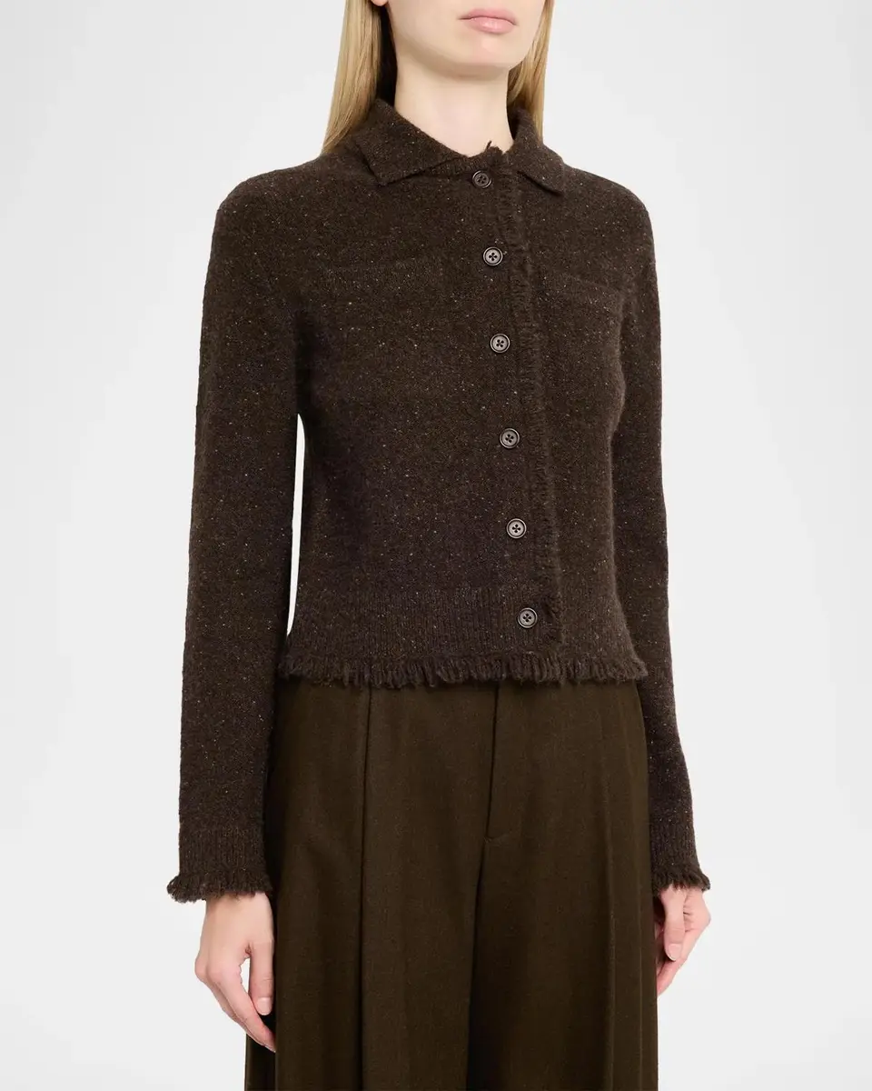 Vince Donegal-Style Cashmere Button-Front Cardigan | Thumbnail 4 Vince Donegal-Style Cashmere Button-Front Cardigan | Thumbnail 4
