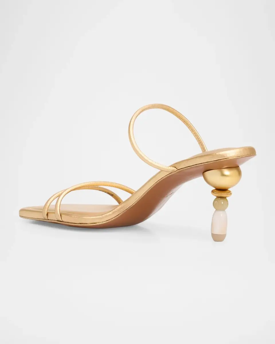 Cult Gaia 70mm Reign Metallic Leather Mule Sandals | Thumbnail 2 Cult Gaia 70mm Reign Metallic Leather Mule Sandals | Thumbnail 2