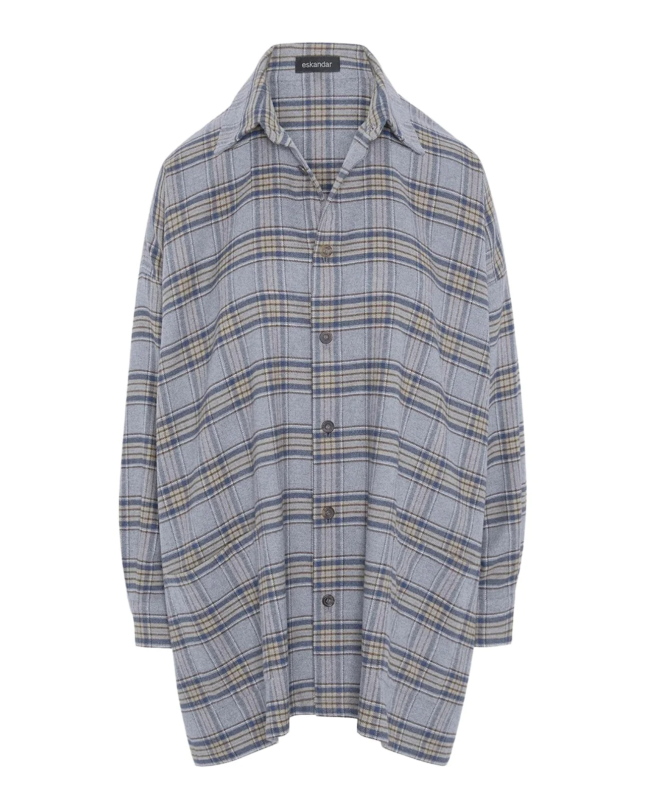 Wide A-Line Shirt Jacket With Collar - Long Length Wide A-Line Shirt Jacket With Collar - Long Length
