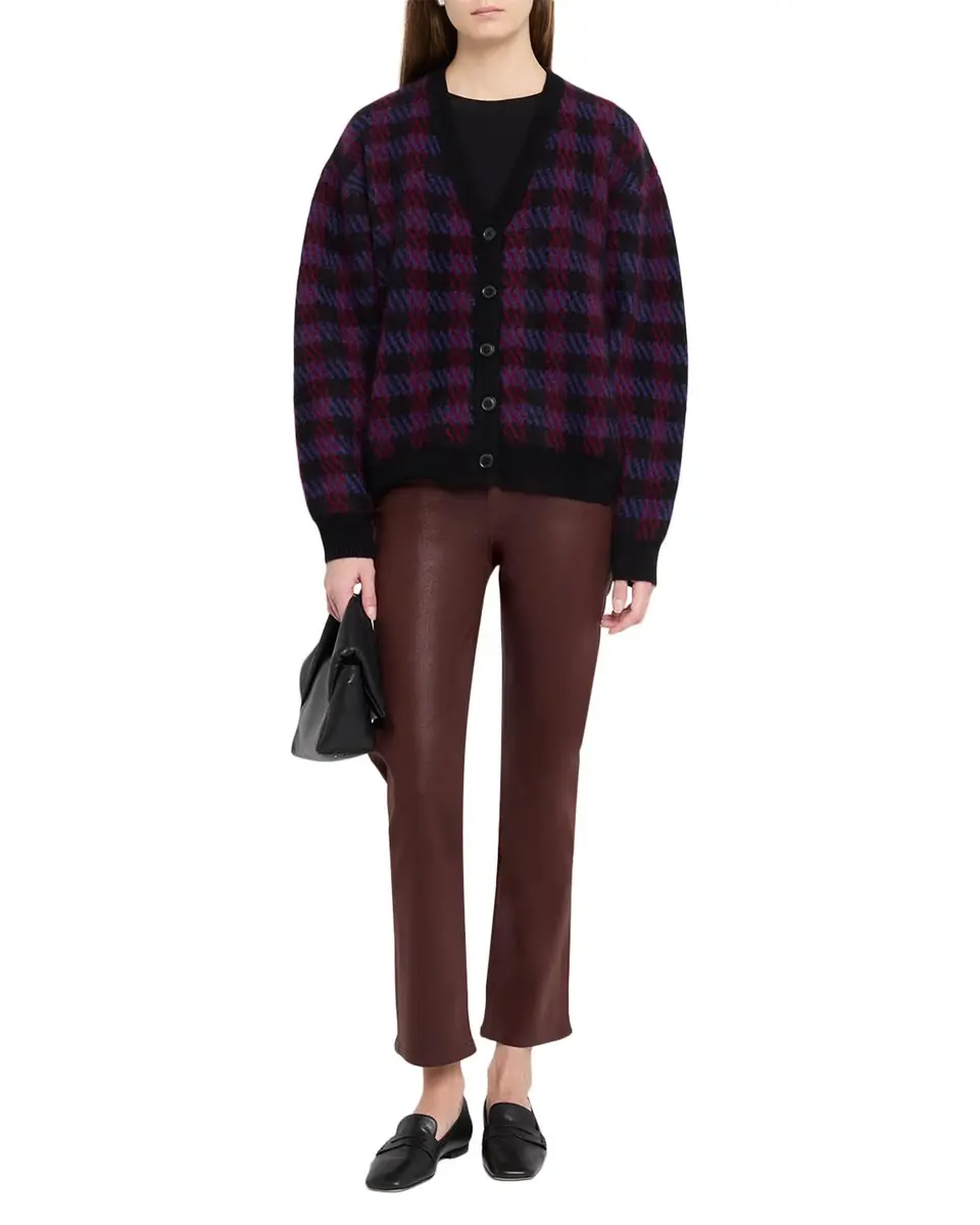 Frame Brushed Houndstooth Wool-Cashmere Cardigan | Thumbnail 2 Frame Brushed Houndstooth Wool-Cashmere Cardigan | Thumbnail 2