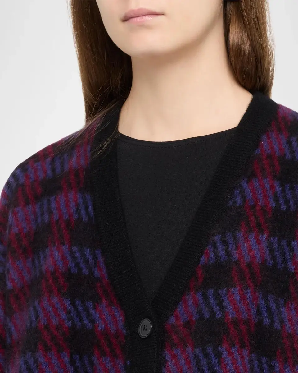 Frame Brushed Houndstooth Wool-Cashmere Cardigan | Thumbnail 5 Frame Brushed Houndstooth Wool-Cashmere Cardigan | Thumbnail 5
