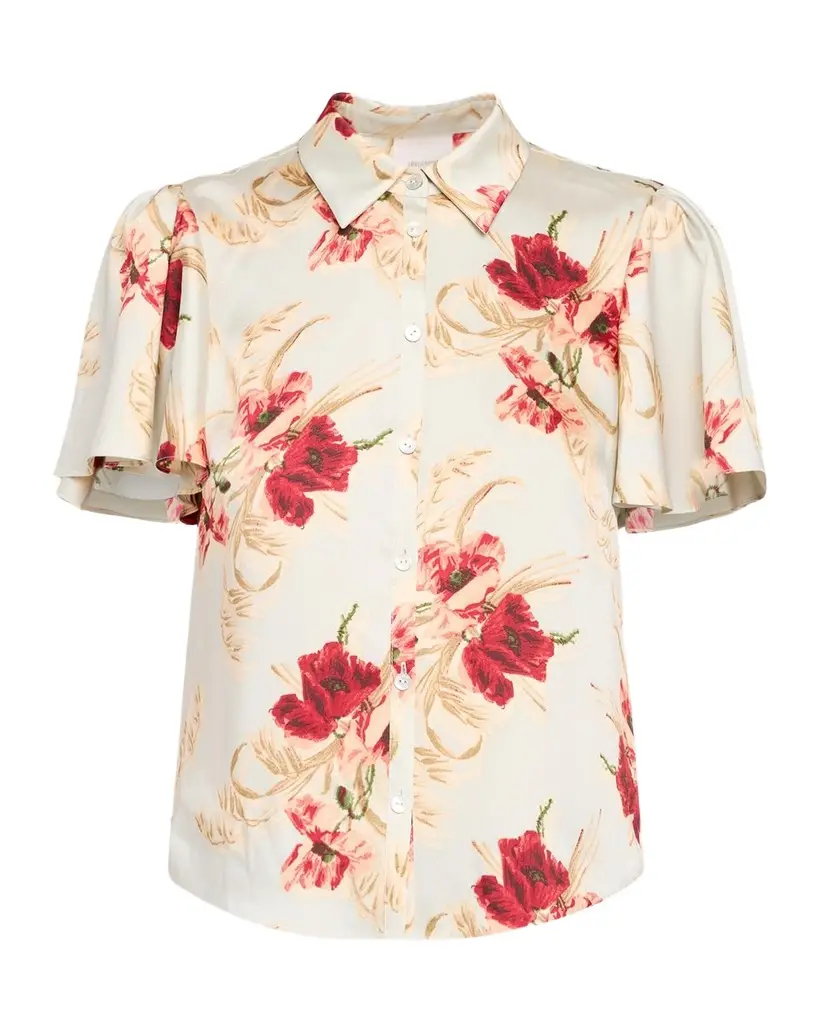 Wilted Poppy Flutter-Sleeve Top Wilted Poppy Flutter-Sleeve Top