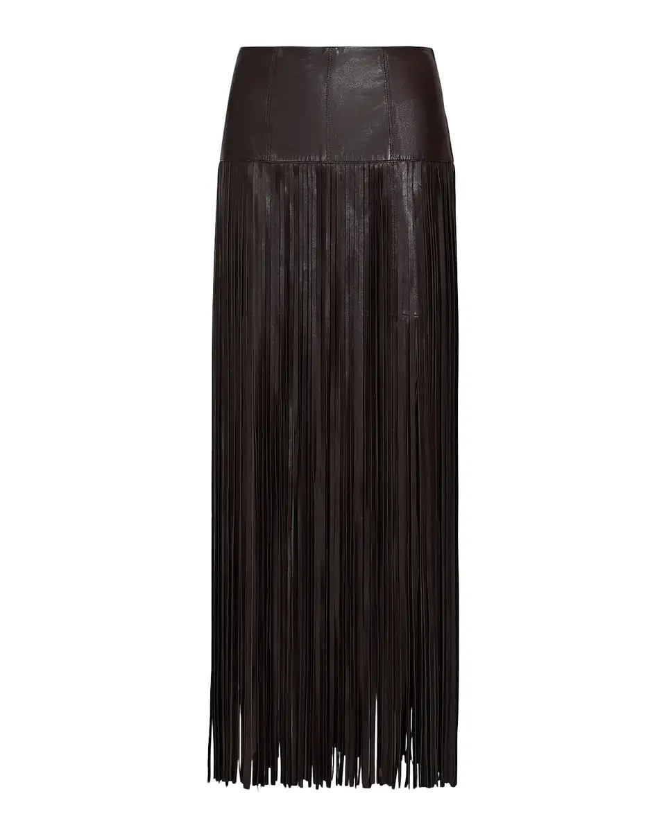 TWP Tangled Up Fringe Leather Skirt | Thumbnail 2 TWP Tangled Up Fringe Leather Skirt | Thumbnail 2