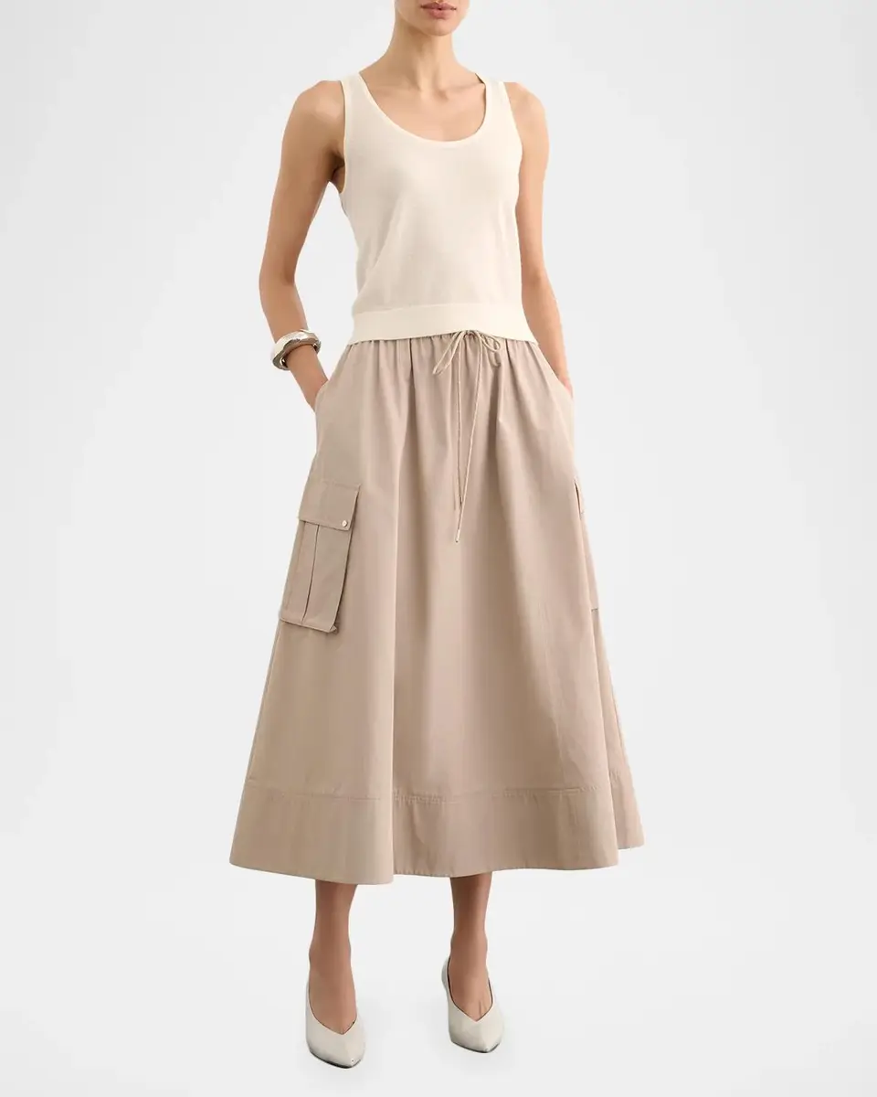 Toccin Elodie Drawstring Cargo Midi Skirt | Thumbnail 2
