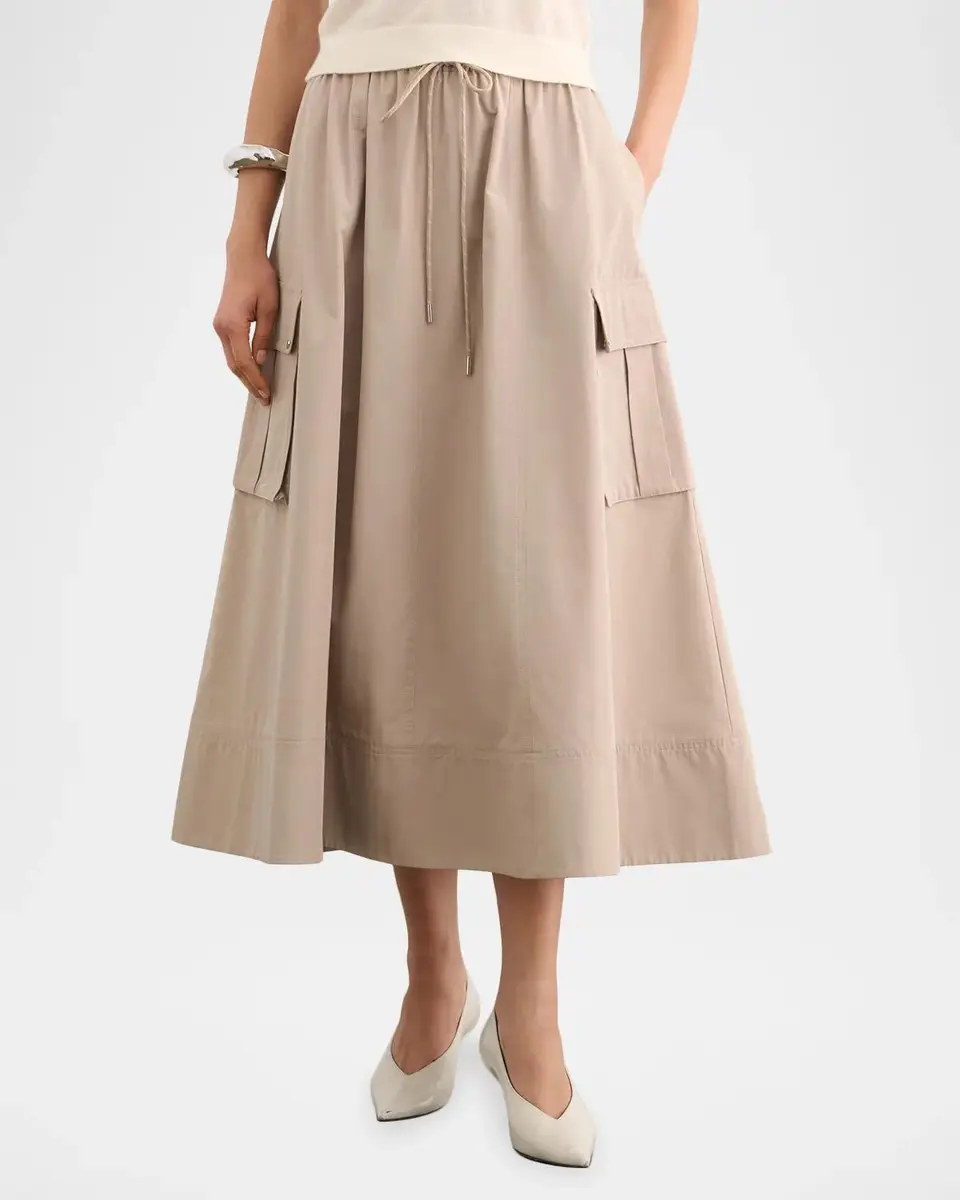 Toccin Elodie Drawstring Cargo Midi Skirt | Thumbnail 4