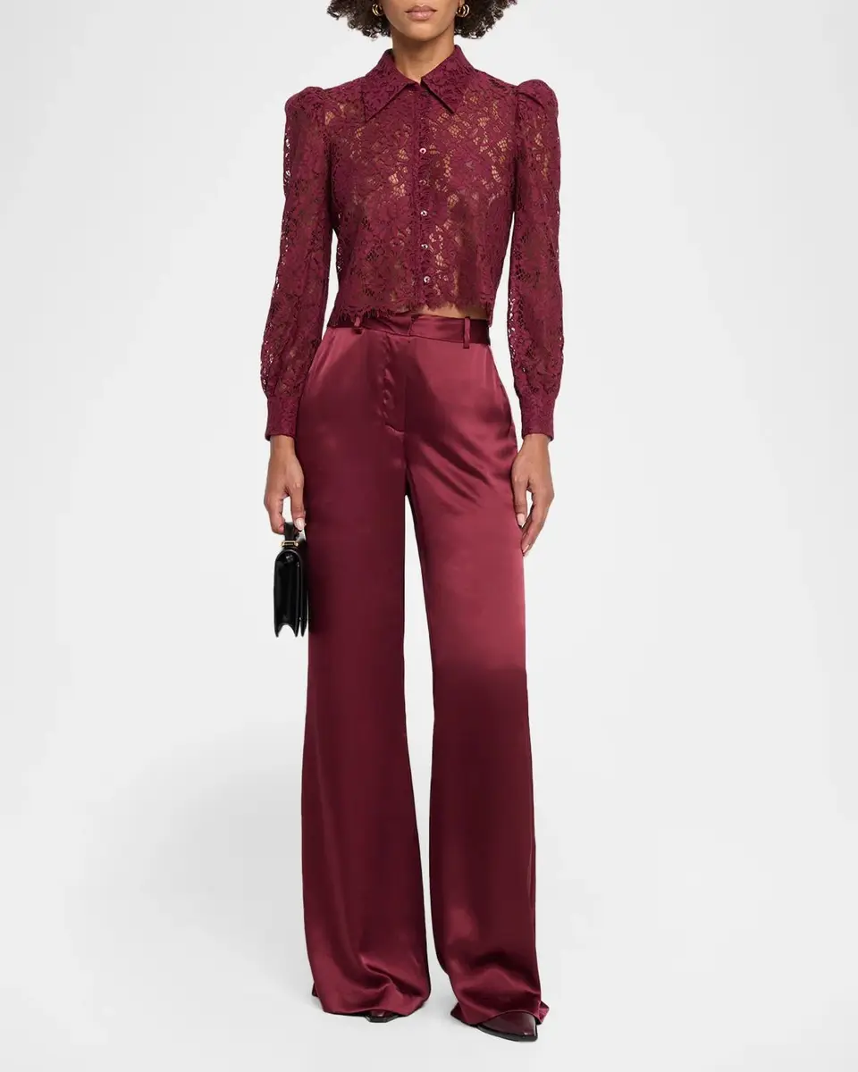 L'Agence Pilar Wide-Leg Silk Pants | Thumbnail 2 L'Agence Pilar Wide-Leg Silk Pants | Thumbnail 2