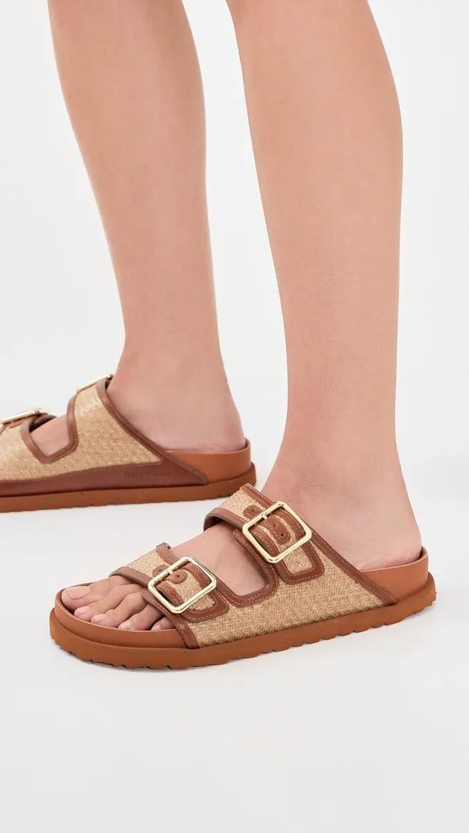 Birkenstock 1774 Arizona Framed Raffia 1774 Slides | Thumbnail 3 Birkenstock 1774 Arizona Framed Raffia 1774 Slides | Thumbnail 3