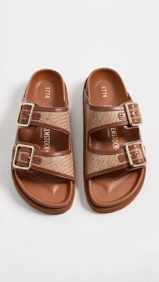 Birkenstock 1774 Arizona Framed Raffia 1774 Slides | Thumbnail 5 Birkenstock 1774 Arizona Framed Raffia 1774 Slides | Thumbnail 5