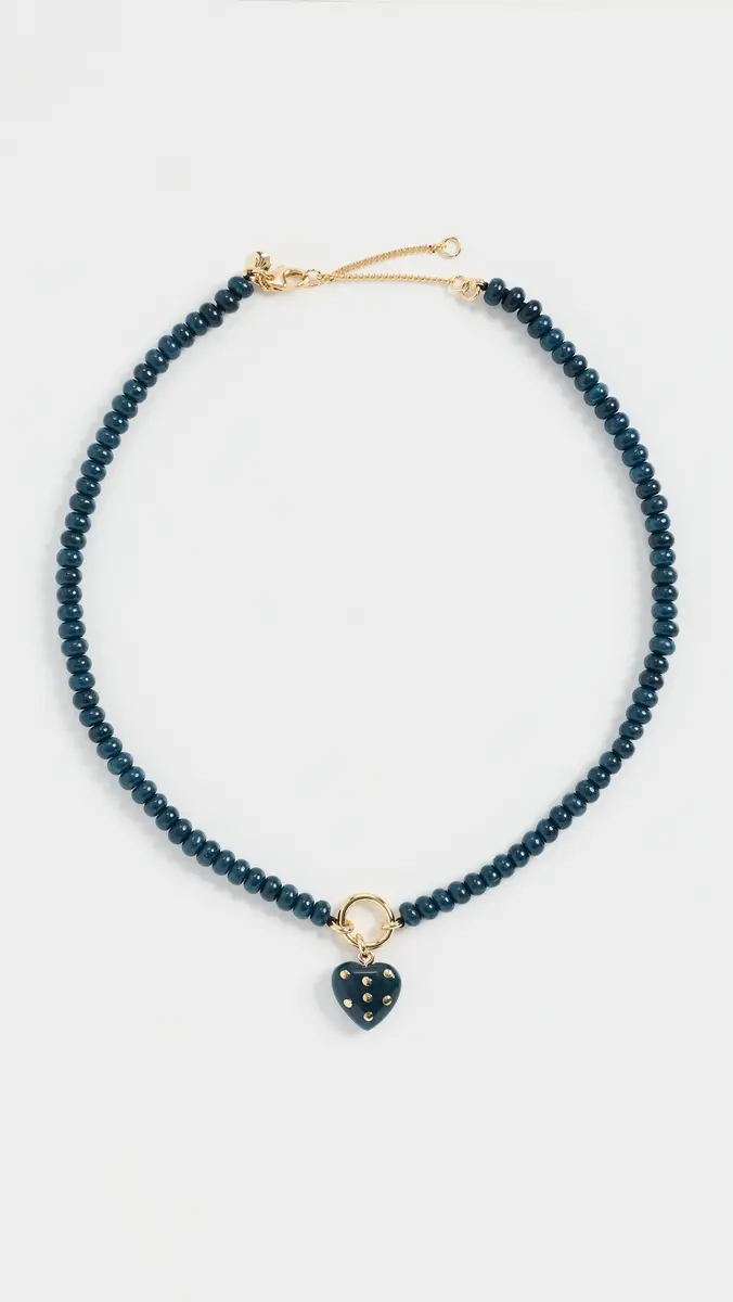 Madewell Polka Dot Stone Heart Charm Necklace | Thumbnail 2
