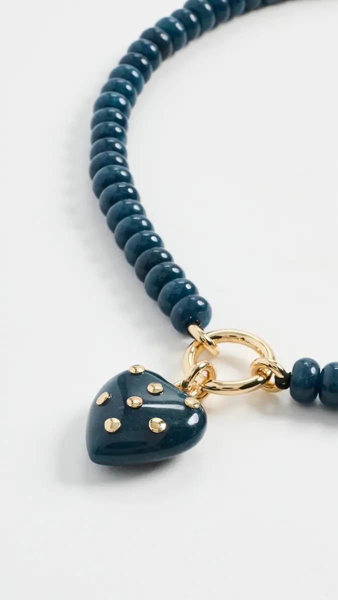 Madewell Polka Dot Stone Heart Charm Necklace | Thumbnail 4