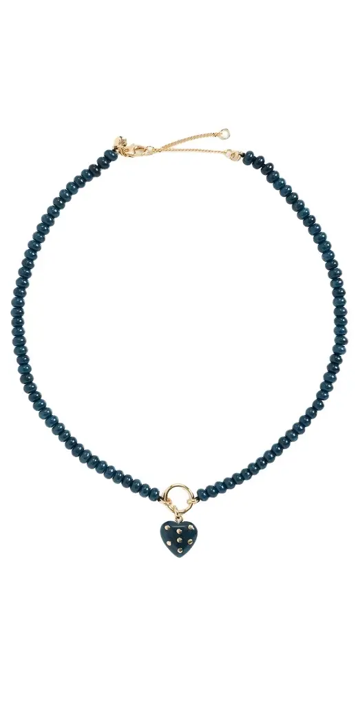 Madewell Polka Dot Stone Heart Charm Necklace