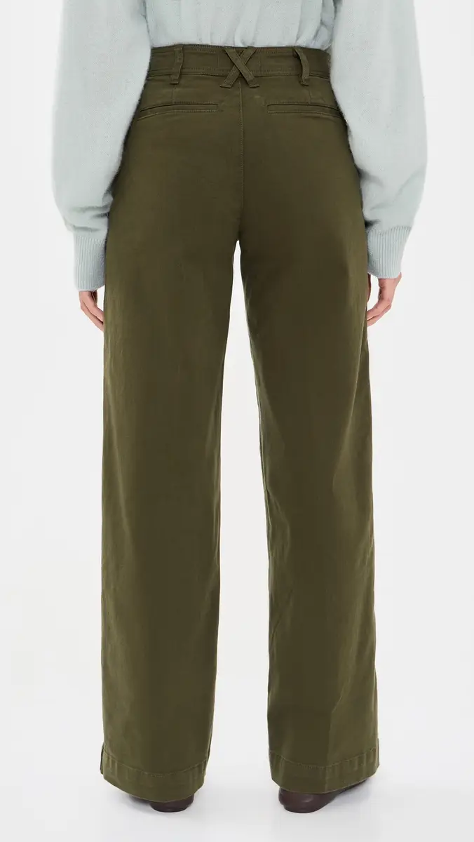 Alex Mill Wide Leg Trousers In Cotton Twill Military | Thumbnail 3