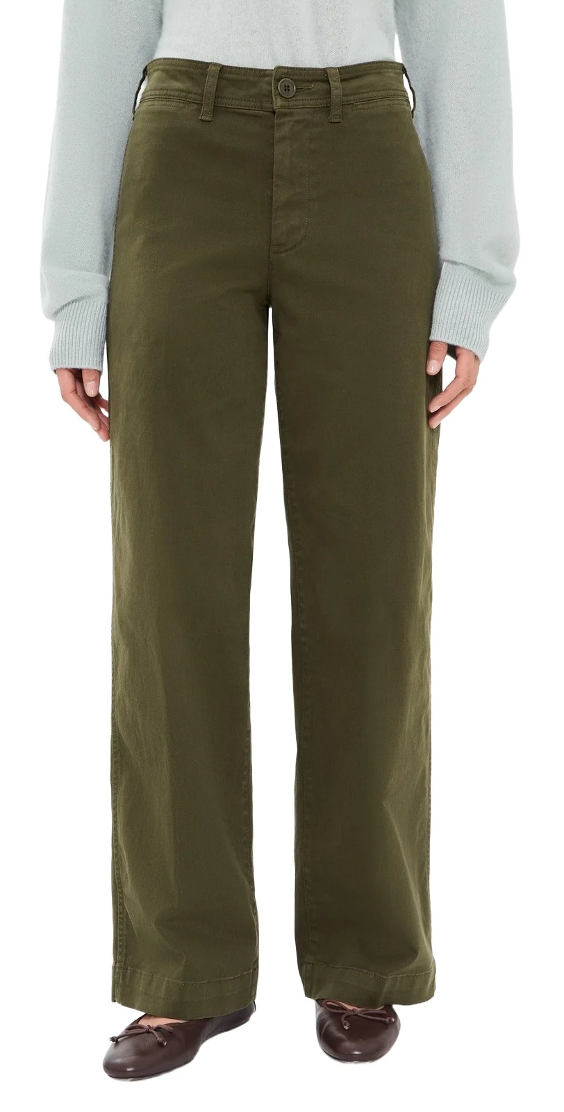 Wide Leg Trousers In Cotton Twill Wide Leg Trousers In Cotton Twill