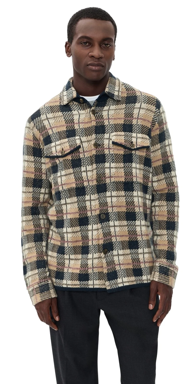 Guest In Residence Plaid Cashmere Work Shirt