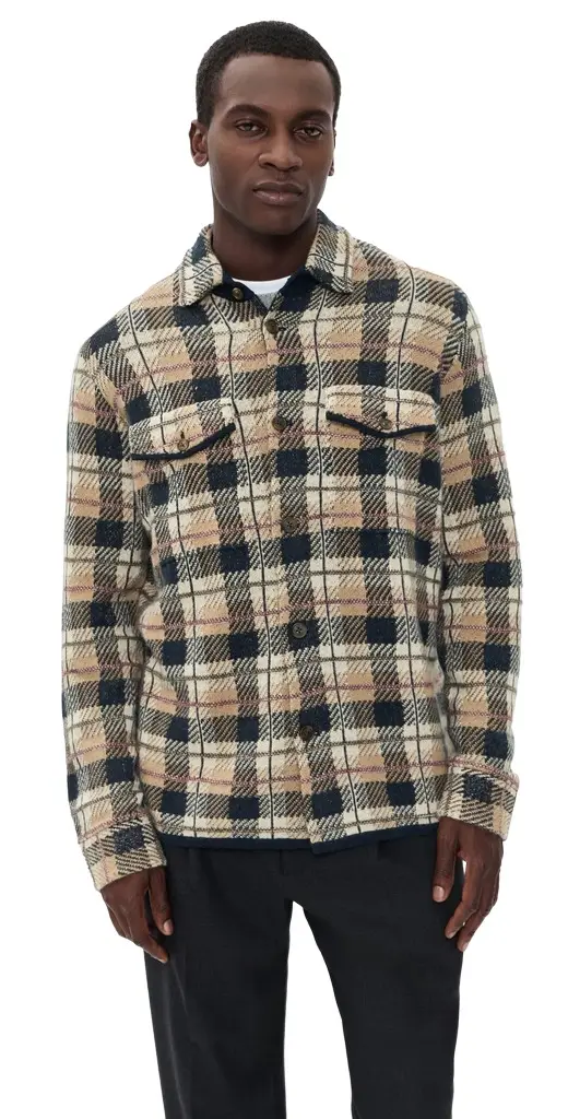 Guest In Residence Plaid Cashmere Work Shirt