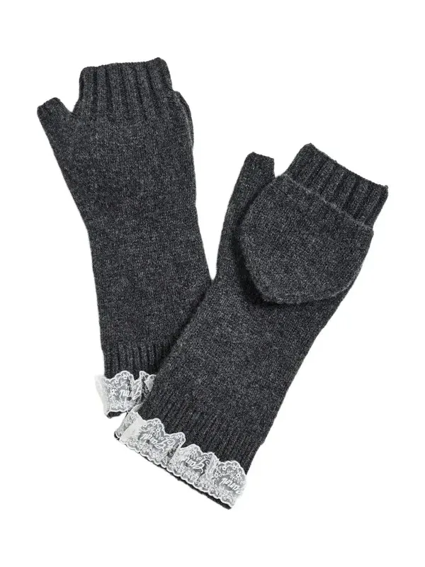 Compact Wool Lace Mittens