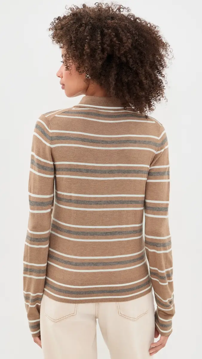Varley Mayra Stripe Knit Polo Top | Thumbnail 3 Varley Mayra Stripe Knit Polo Top | Thumbnail 3