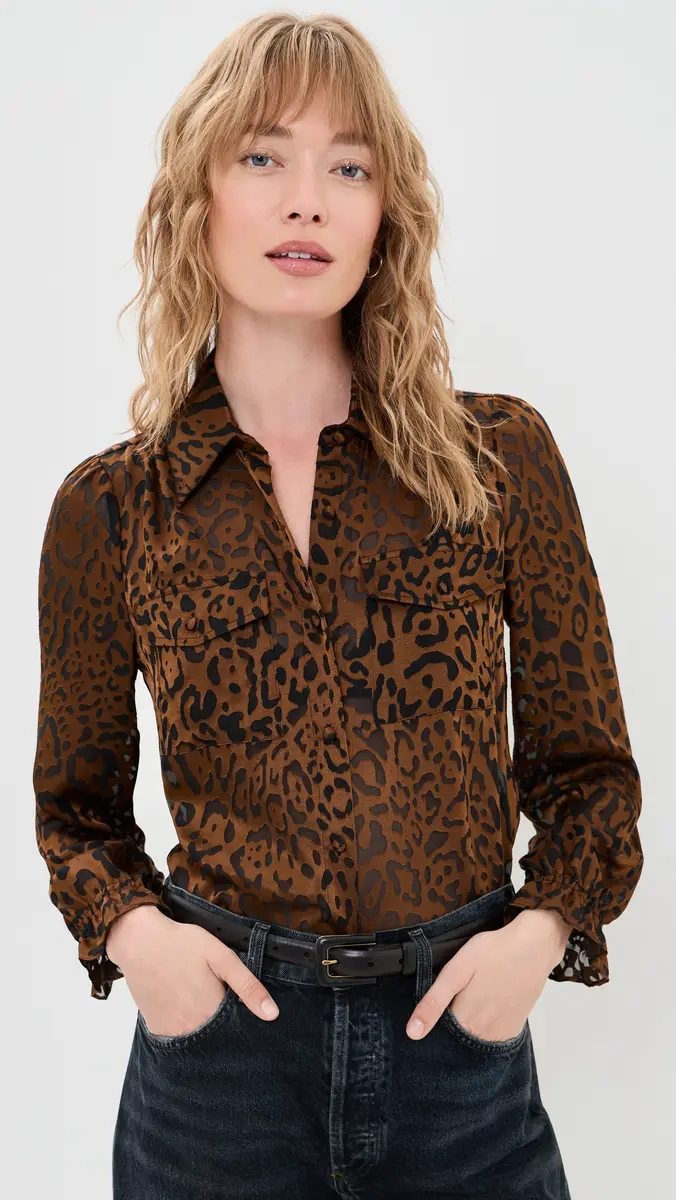 Generation Love Priya Leopard Burn-Out Blouse | Thumbnail 2 Generation Love Priya Leopard Burn-Out Blouse | Thumbnail 2