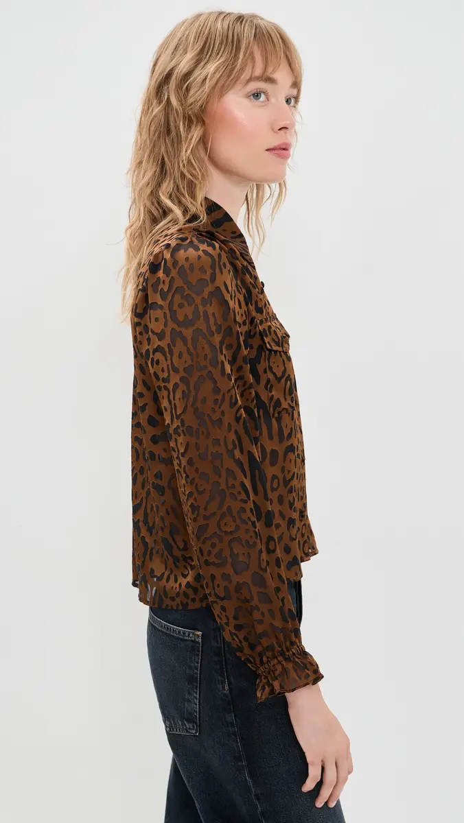 Generation Love Priya Leopard Burn-Out Blouse | Thumbnail 4 Generation Love Priya Leopard Burn-Out Blouse | Thumbnail 4
