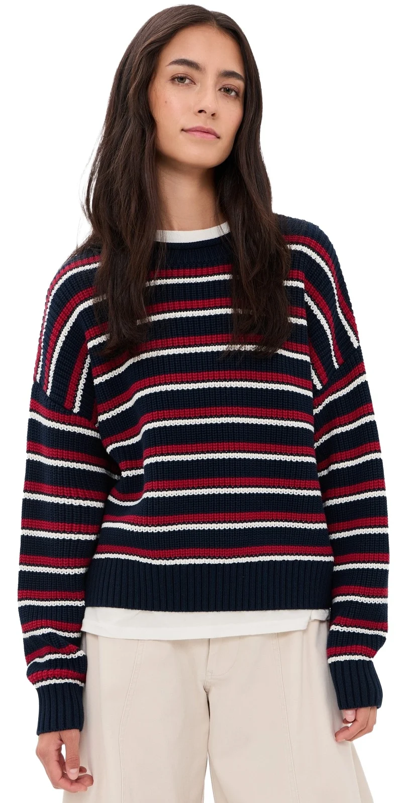 Oversized Rolled Neck Striped Sweater Oversized Rolled Neck Striped Sweater