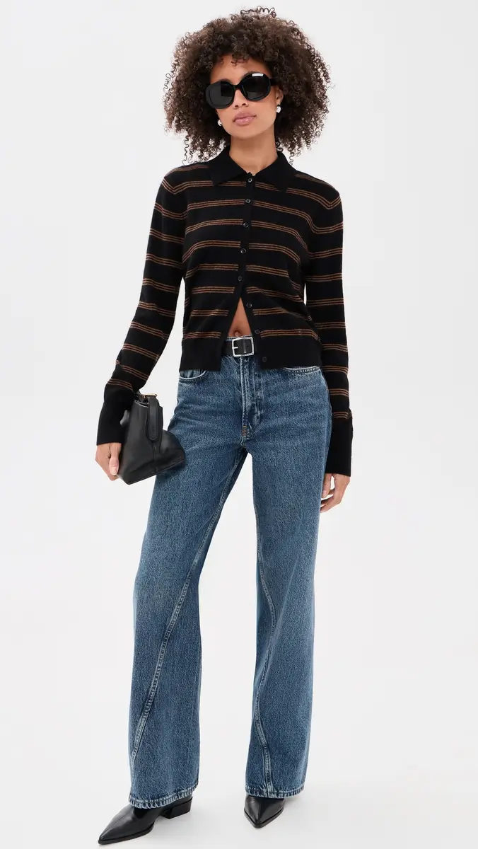 White + Warren Cashmere Striped Cardigan | Thumbnail 5