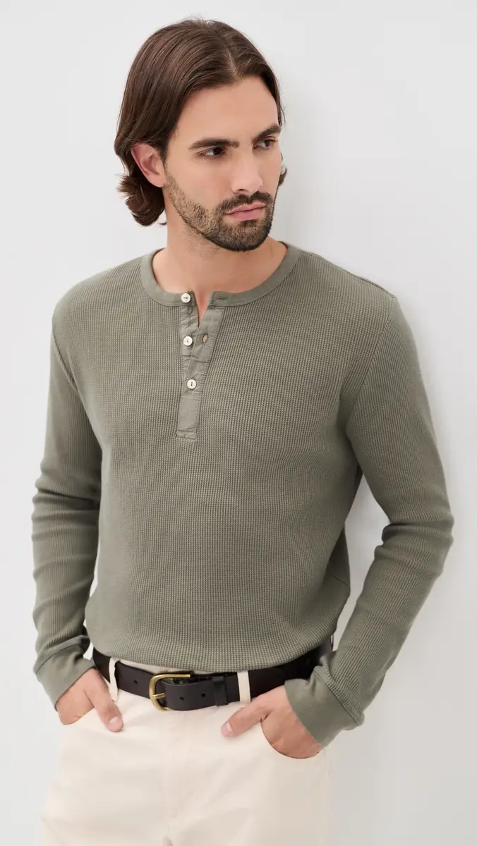 Joe's Jeans Long Sleeve Henley Waffle Tee | Thumbnail 2