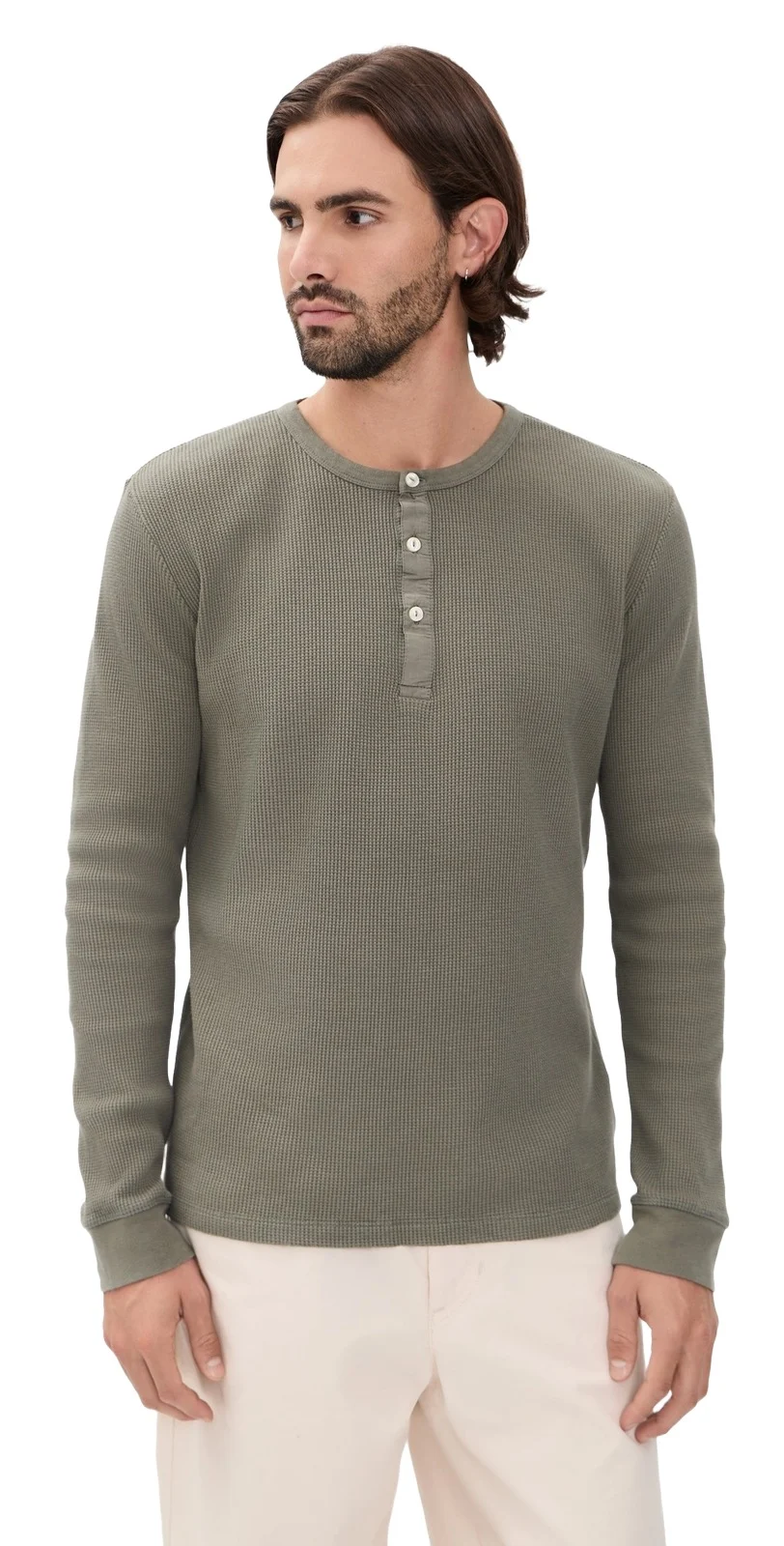 Long Sleeve Henley Waffle Tee Long Sleeve Henley Waffle Tee