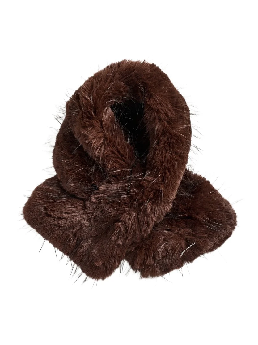 Ganni Straight Pile Faux Fur Stola