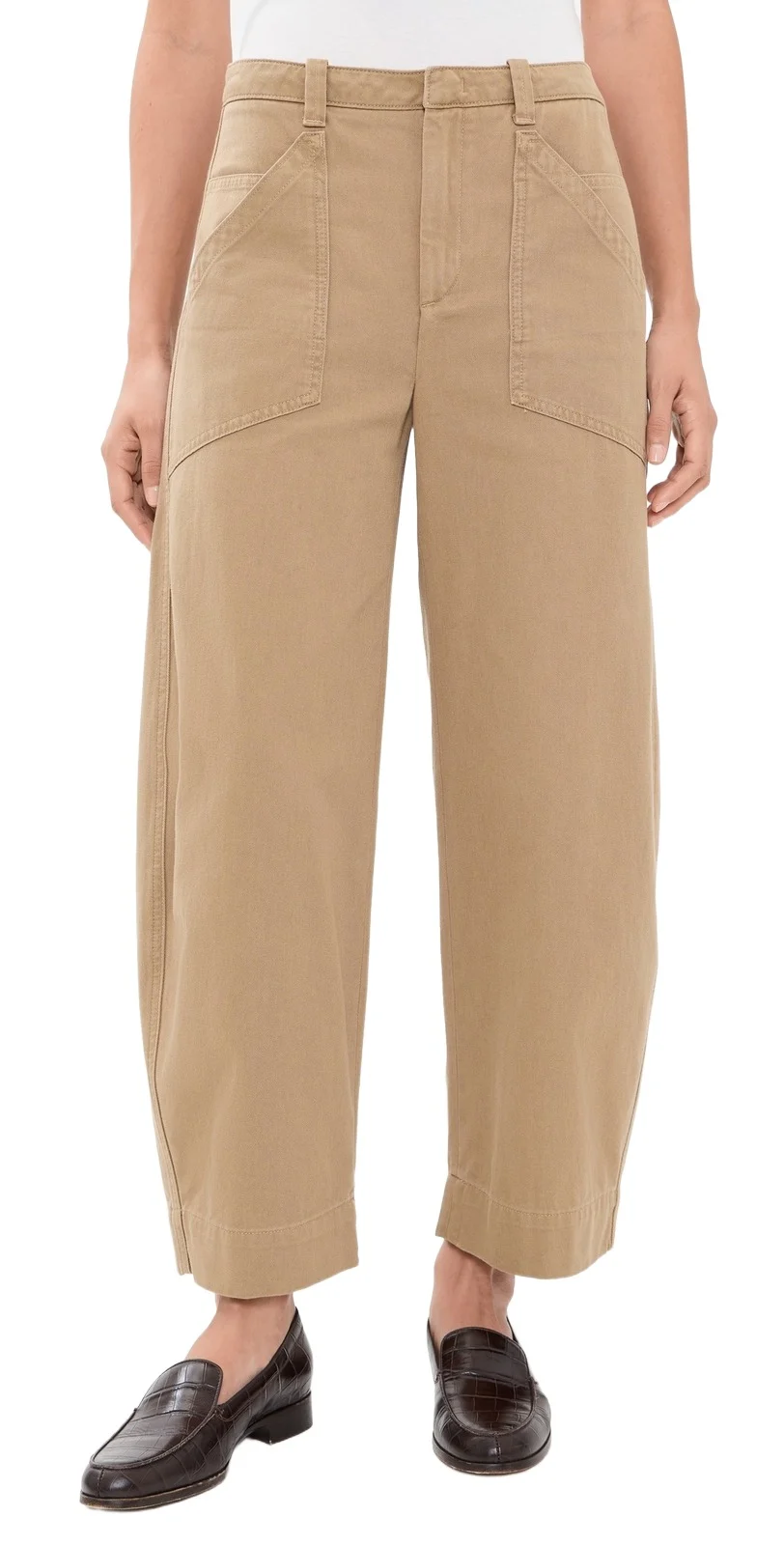 Mid Rise Washed Cotton Utility Pants Mid Rise Washed Cotton Utility Pants