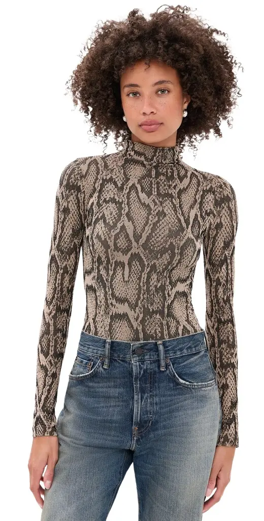 Wolford Shimmering Python Thong Bodysuit