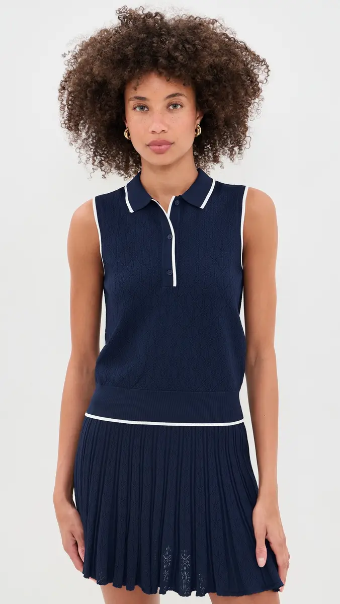 Greyson Pointelle Sleeveless Polo Top | Thumbnail 2 Greyson Pointelle Sleeveless Polo Top | Thumbnail 2