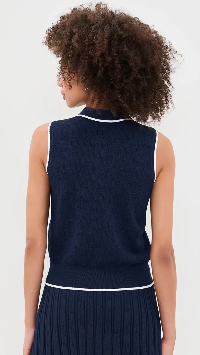 Greyson Pointelle Sleeveless Polo Top | Thumbnail 3 Greyson Pointelle Sleeveless Polo Top | Thumbnail 3