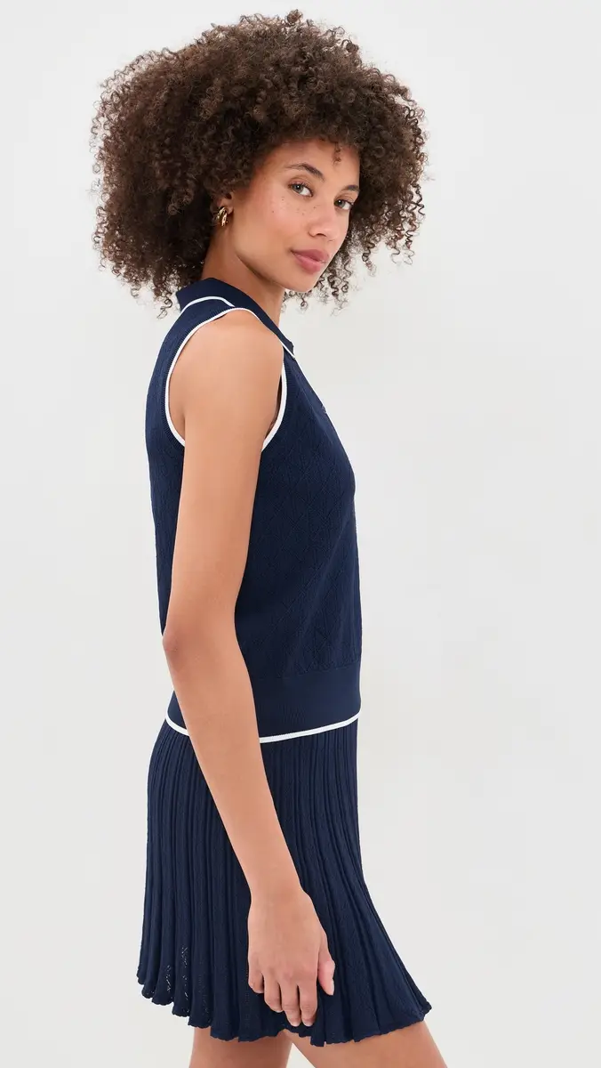 Greyson Pointelle Sleeveless Polo Top | Thumbnail 4 Greyson Pointelle Sleeveless Polo Top | Thumbnail 4