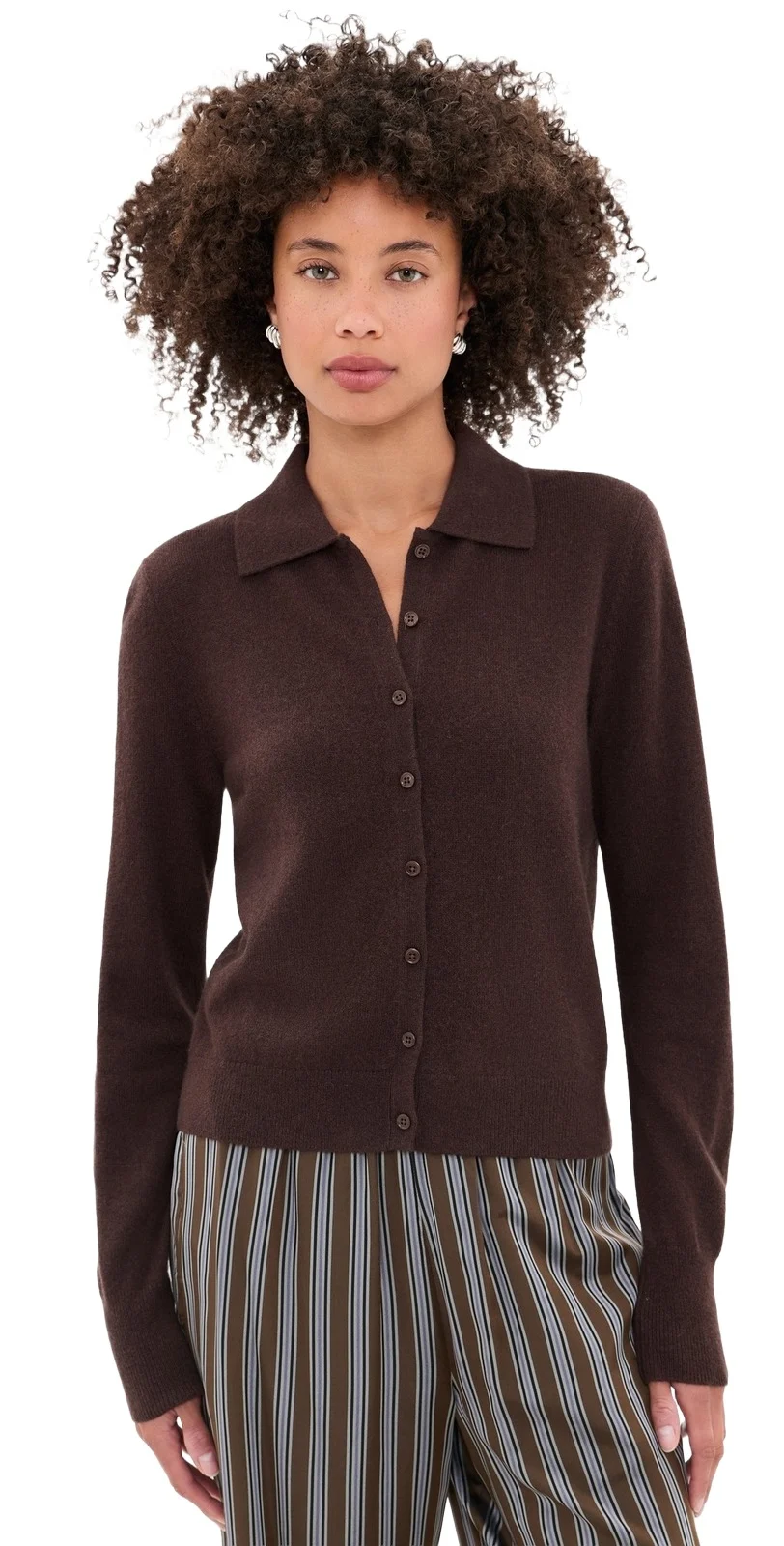 White + Warren Cashmere Collared Cardigan