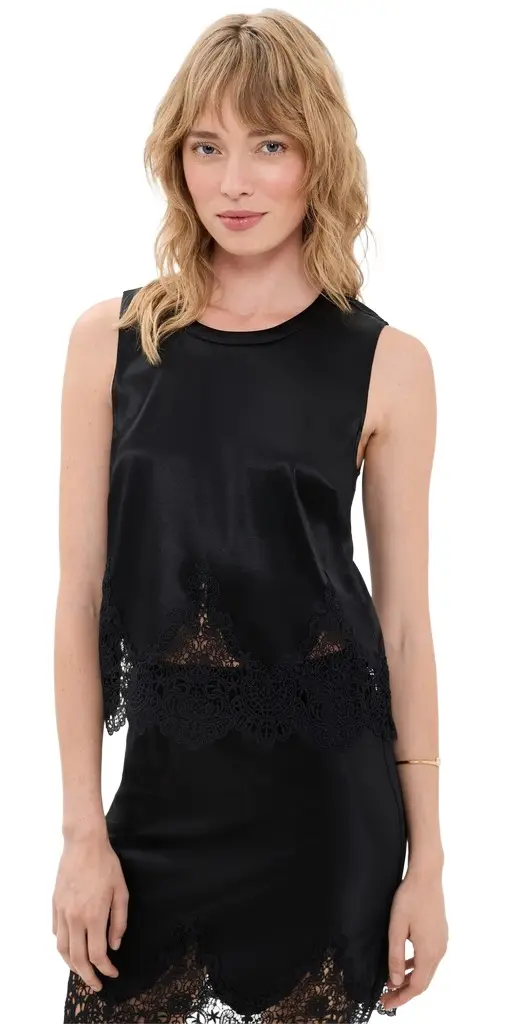 Tegan Lace Combo Liquid Satin Top Tegan Lace Combo Liquid Satin Top