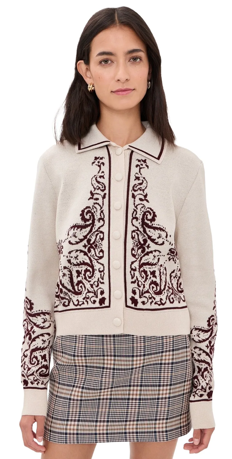Jacquard Knit Cardigan