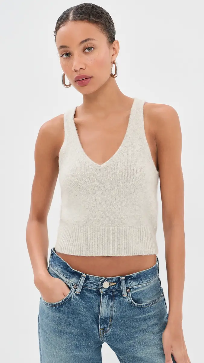 Brandon Maxwell The Reese V-Neck Knit Tank | Thumbnail 2 Brandon Maxwell The Reese V-Neck Knit Tank | Thumbnail 2