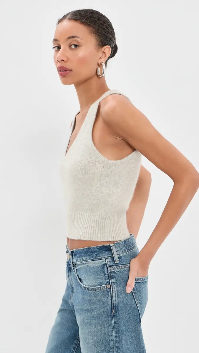 Brandon Maxwell The Reese V-Neck Knit Tank | Thumbnail 4 Brandon Maxwell The Reese V-Neck Knit Tank | Thumbnail 4