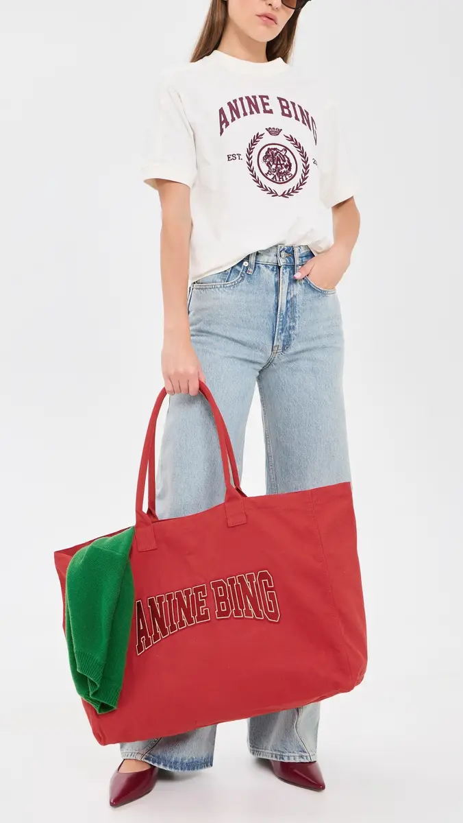 Anine Bing Leo Canvas Tote | Thumbnail 3 Anine Bing Leo Canvas Tote | Thumbnail 3