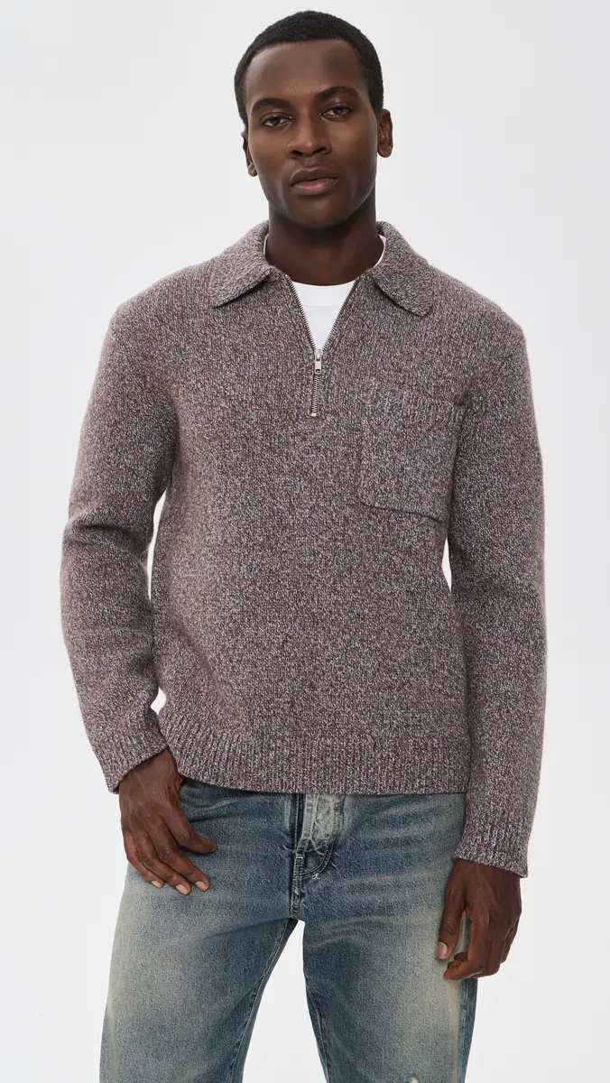 Wax London Alpha Zip Polo Sweater | Thumbnail 2 Wax London Alpha Zip Polo Sweater | Thumbnail 2