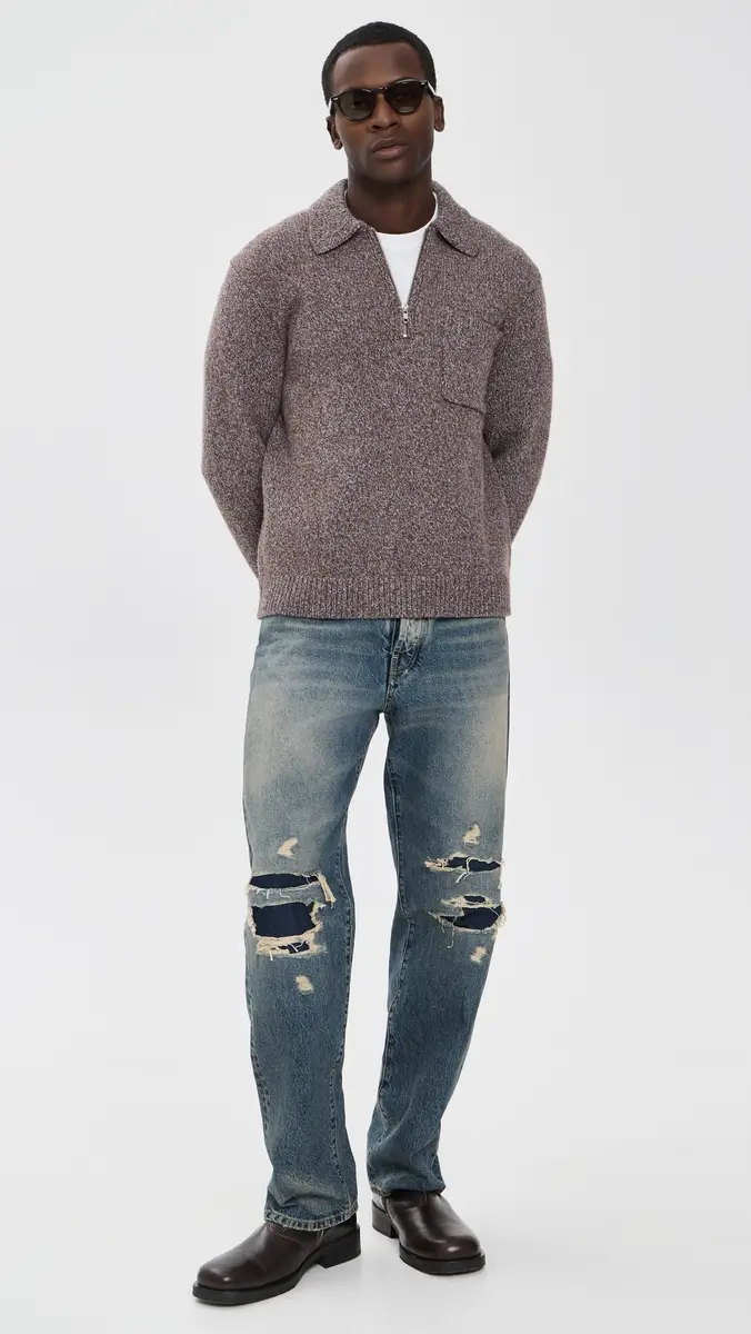 Wax London Alpha Zip Polo Sweater | Thumbnail 5 Wax London Alpha Zip Polo Sweater | Thumbnail 5