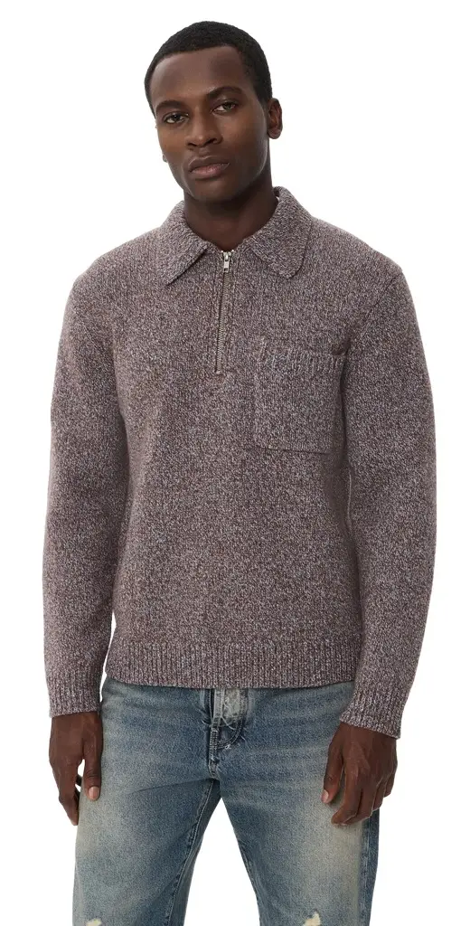 Wax London Alpha Zip Polo Sweater