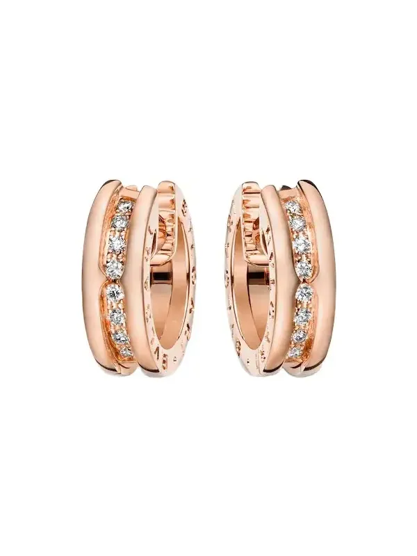 B. zero1 18kt rose gold earrings with diamonds B. zero1 18kt rose gold earrings with diamonds