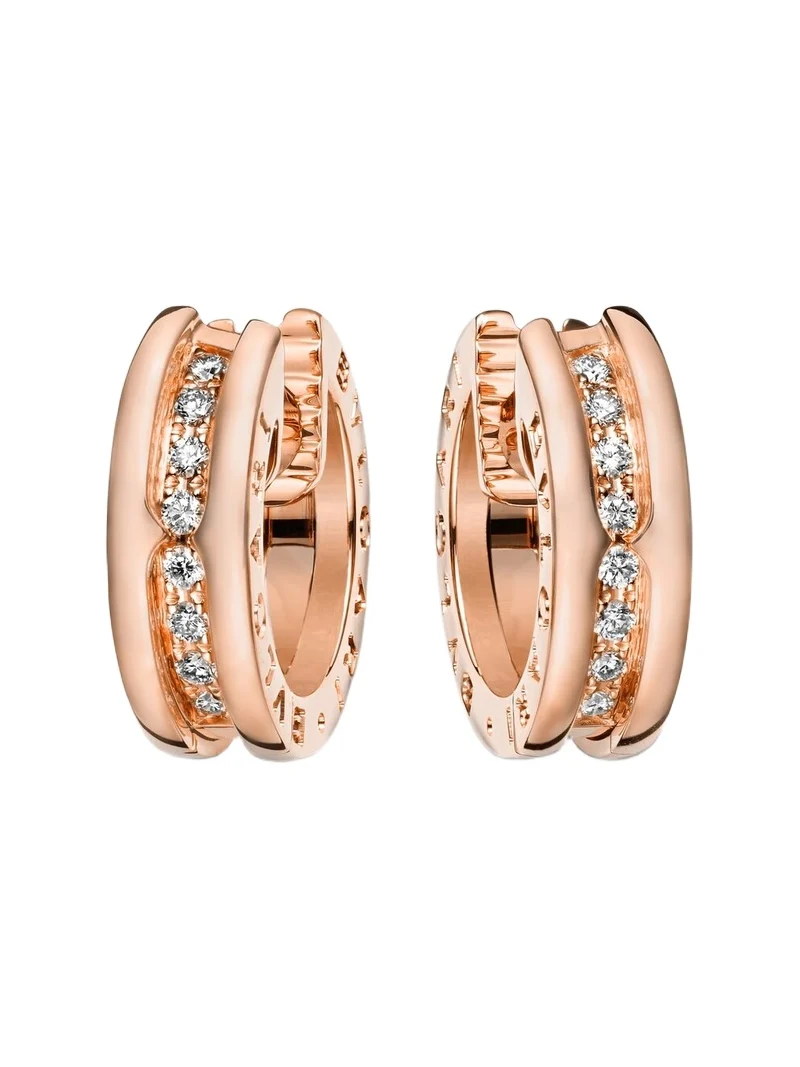 B. zero1 18kt rose gold earrings with diamonds B. zero1 18kt rose gold earrings with diamonds