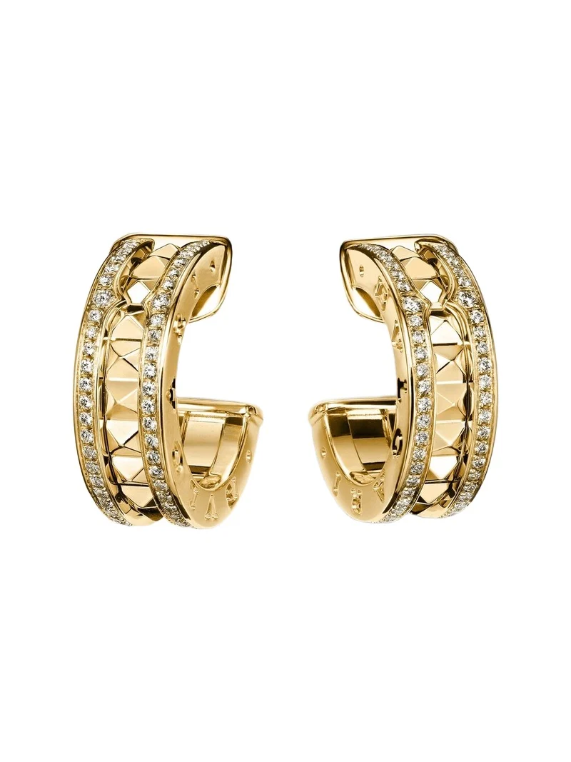 B. zero1 18kt gold hoop earrings with diamonds B. zero1 18kt gold hoop earrings with diamonds